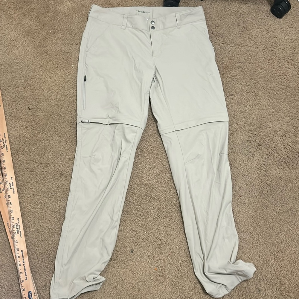 columbia beige zipper pants size 14 long